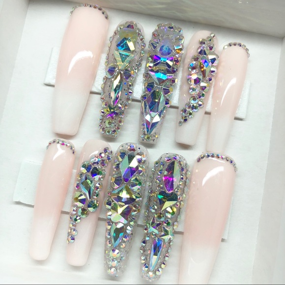 SPARKLE - GEL PRESS ON NAILS - XXL BALLERINA - Picture 2 of 8
